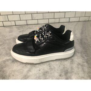 Justice Sport Shoes Girls Size 2 Sneakers Checkered Laces Charms Youth Casual